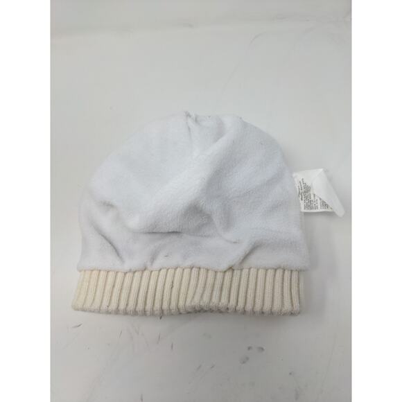 Muk Luks Beanie Winter Hat Pom Pom White Brown Acrylic Wool Blend - Picture 9 of 10